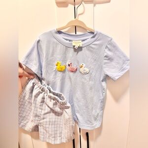 Sweet magnolia smock company Boys Smocked Summer flout Embroidered Ducks